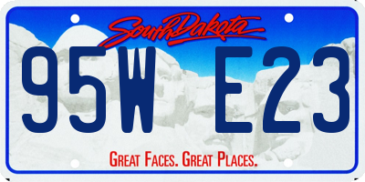SD license plate 95WE23