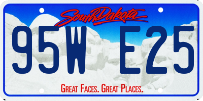 SD license plate 95WE25