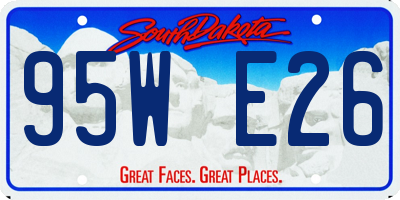 SD license plate 95WE26