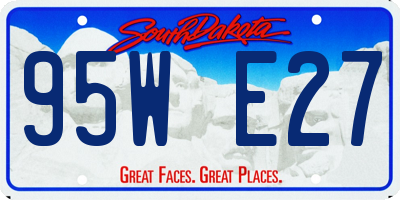 SD license plate 95WE27