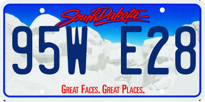 SD license plate 95WE28