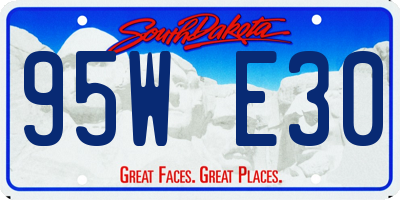 SD license plate 95WE30