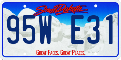SD license plate 95WE31