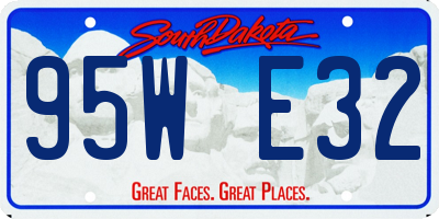 SD license plate 95WE32
