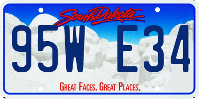 SD license plate 95WE34