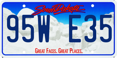 SD license plate 95WE35