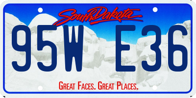 SD license plate 95WE36