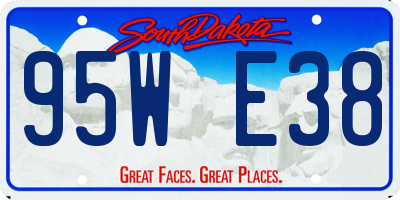 SD license plate 95WE38