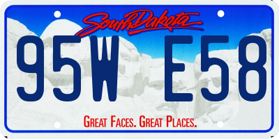 SD license plate 95WE58