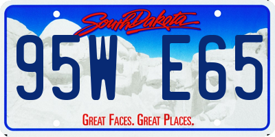 SD license plate 95WE65