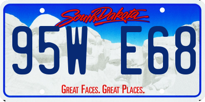 SD license plate 95WE68