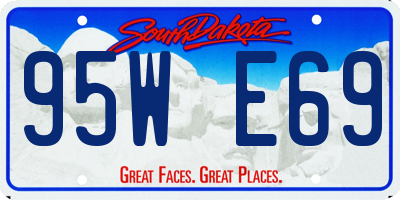 SD license plate 95WE69