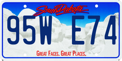 SD license plate 95WE74