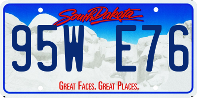 SD license plate 95WE76