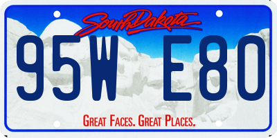 SD license plate 95WE80