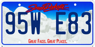 SD license plate 95WE83