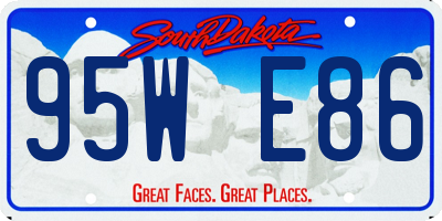 SD license plate 95WE86