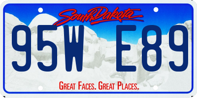 SD license plate 95WE89