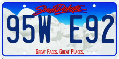 SD license plate 95WE92