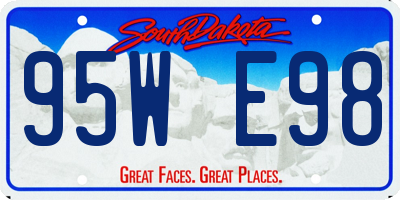 SD license plate 95WE98