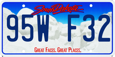 SD license plate 95WF32
