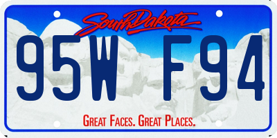 SD license plate 95WF94
