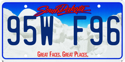 SD license plate 95WF96