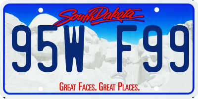SD license plate 95WF99