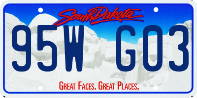 SD license plate 95WG03