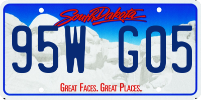 SD license plate 95WG05