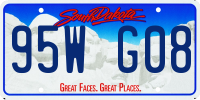 SD license plate 95WG08
