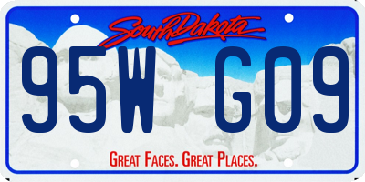 SD license plate 95WG09