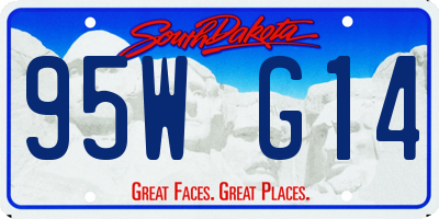SD license plate 95WG14