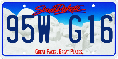 SD license plate 95WG16