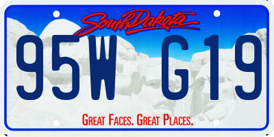 SD license plate 95WG19