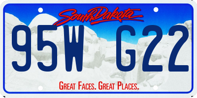 SD license plate 95WG22