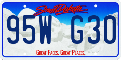 SD license plate 95WG30