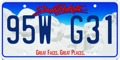 SD license plate 95WG31