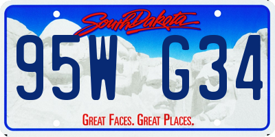 SD license plate 95WG34