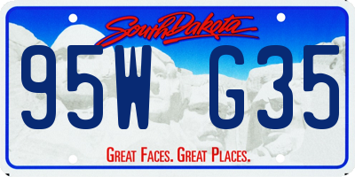 SD license plate 95WG35