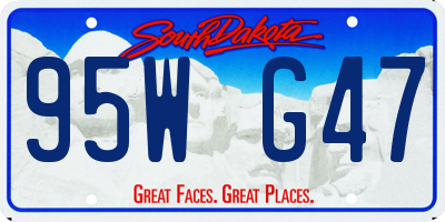 SD license plate 95WG47