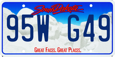 SD license plate 95WG49