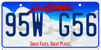 SD license plate 95WG56