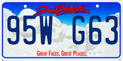 SD license plate 95WG63