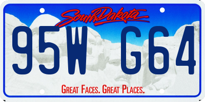 SD license plate 95WG64