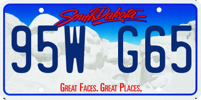 SD license plate 95WG65