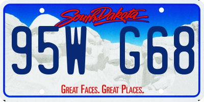 SD license plate 95WG68