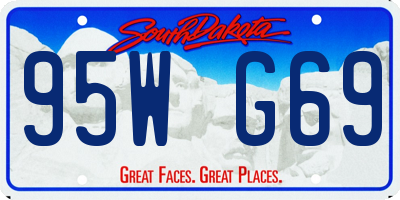 SD license plate 95WG69