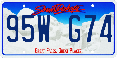 SD license plate 95WG74