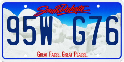 SD license plate 95WG76